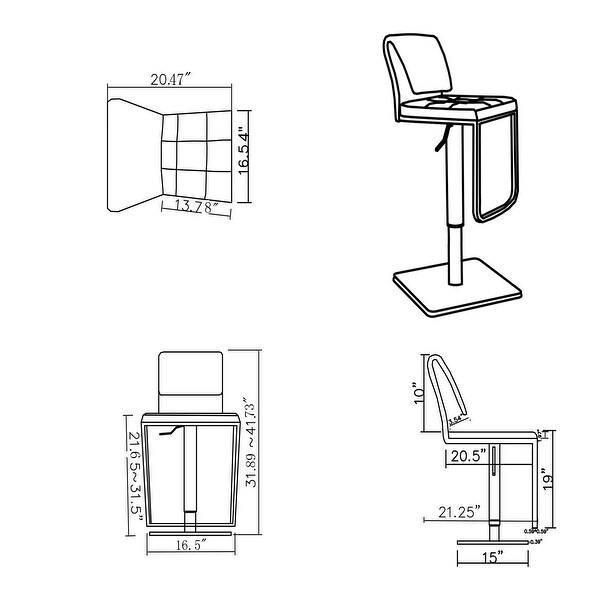 Somette Grey Contemporary Pneumatic Stool - N/A