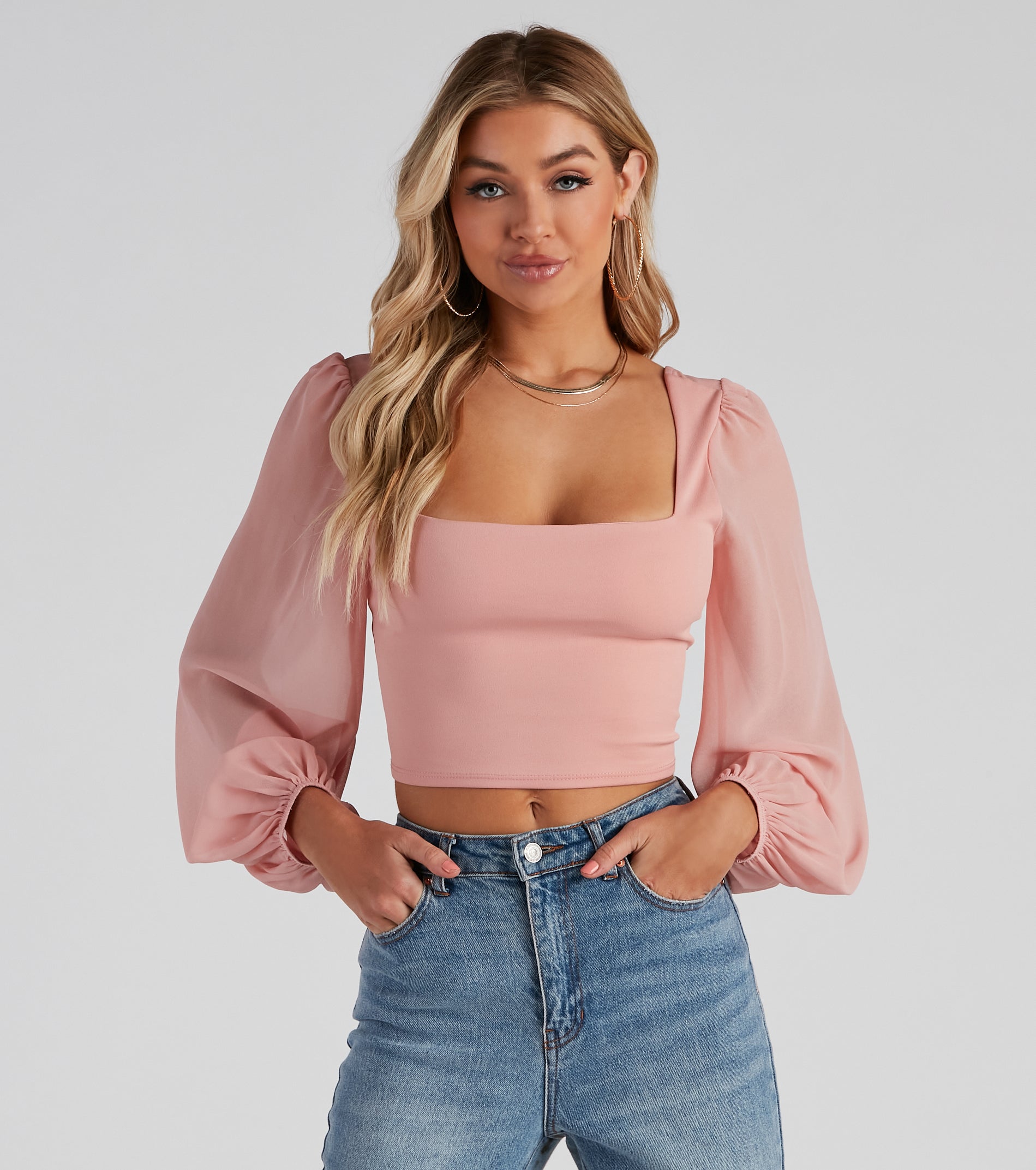 Classy Chic Chiffon Crop Top