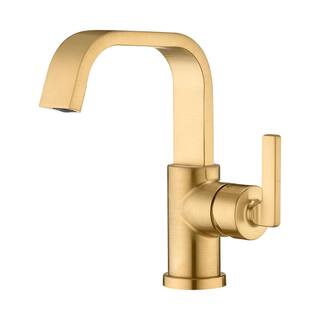 LUXIER Single Hole Single-Handle Bathroom Faucet with drain in Brushed Gold BSH14-SG