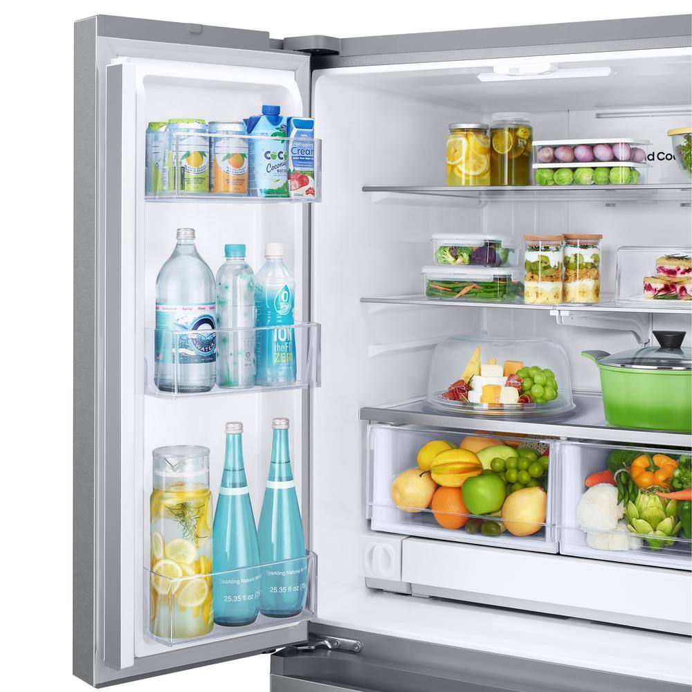  33 in. W 24.5 cu. ft. 3-Door French Door Smart Refrigerator in Stainless Steel with Dual Icemaker RF25C5151SR