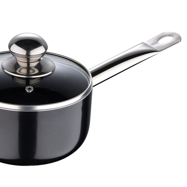 Bergner 10-Piece Non-Stick Aluminum Cookware Set， Black