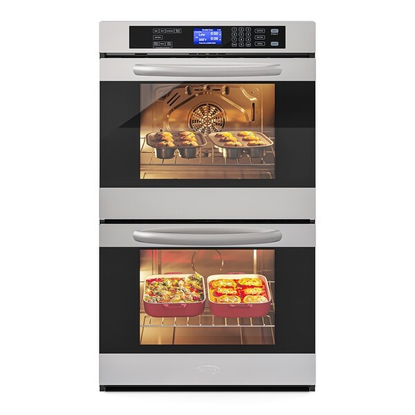 30 in. Double Electric Wall Oven With Rapid Convection and Self-Cleaning in Stainless Steel