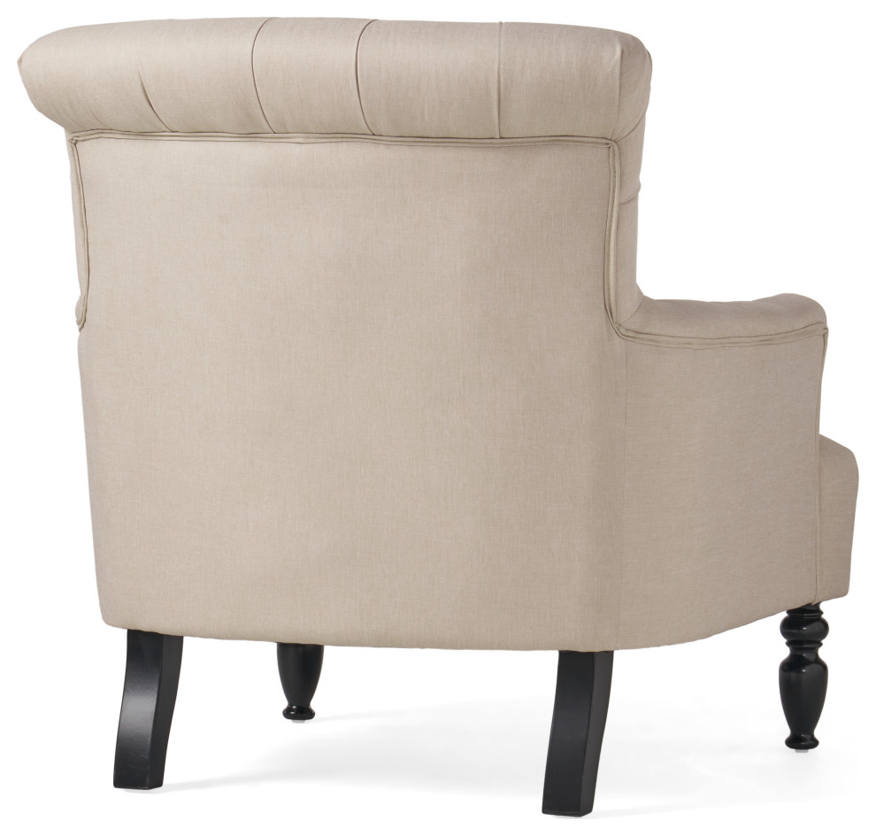 GDF Studio Byrnes Contemporary Button Tufted Fabric Club Chair With Rolled Backr   Traditional   Armchairs And Accent Chairs   by GDFStudio  Houzz