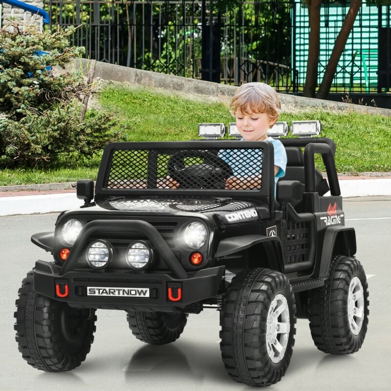 Kids Ride on Jeep Car 12V Battery Powered Electric Riding Toy Truck with Remote Control, Lights & Music