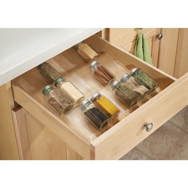 Mdesign Expandable Plastic Spice Rack Kitchen Drawer Organizer 3 Tiers