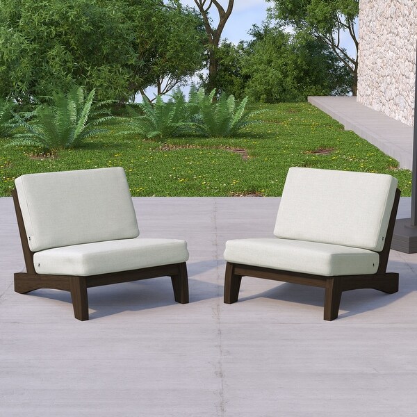 Wood Outdoor Sectional Furniture 2 Seat Armless Patio Sofa