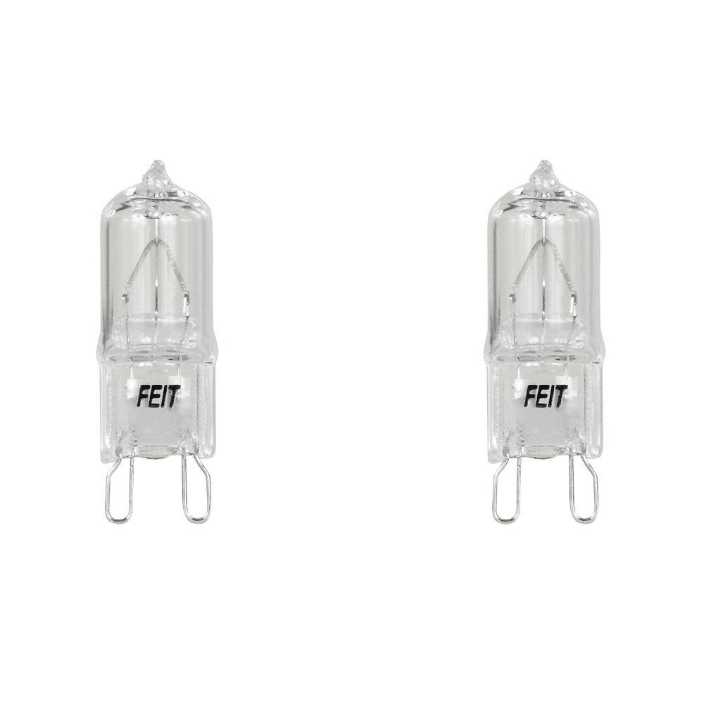 Feit Electric 25-Watt Bright White (3000K) T4 G9 Bi-Pin Base Dimmable Decorative Halogen Light Bulb (2-Pack) BPQ25G92HDRP