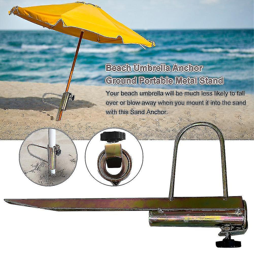 Easy To Use Accessories， Beach Umbrella Anchor， Sun Portable Fishing Rod， Heavy-duty Sunshade Umbrella， Family Garden Lawn， Terrace Nail， Metal Bracke