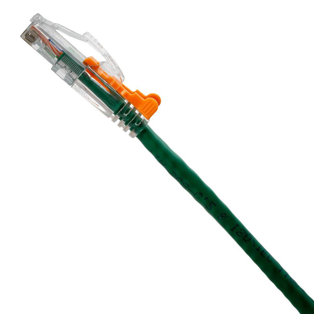 NTW 7 ft. Lockable CAT6 Patented net-Lock Network RJ45 Patch Cable and Snagless Green NL-U6K-007GN