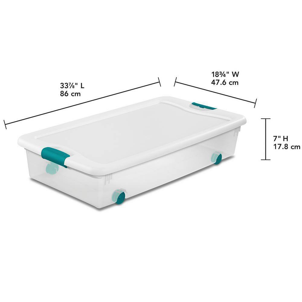 Sterilite 56 qt. Latching Stackable Wheeled Storage Container with Lid (8-Pack) 8 x 14988004