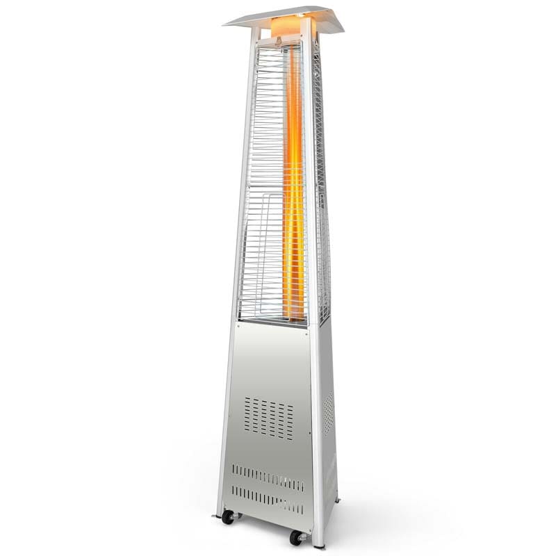 42000 BTU Pyramid Patio Heater Stainless Steel Portable Propane Heater with Wheels