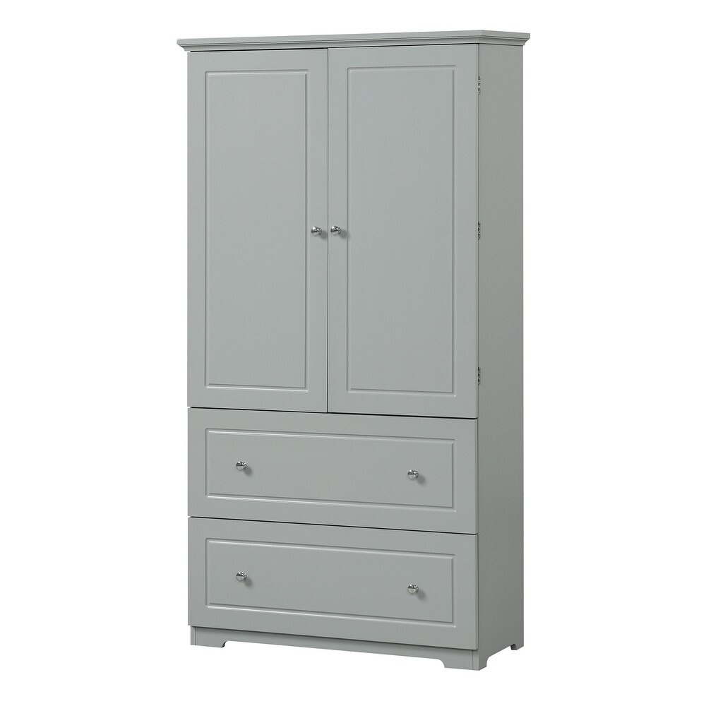 Bathroom Storage Cabinetwith Two Drawers and Adjustable Shelf