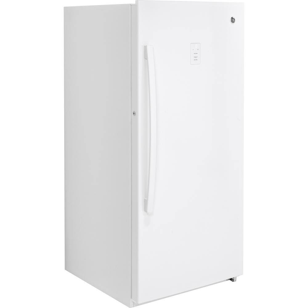 GE Garage Ready 14.1 cu. ft. Frost Free Defrost Upright Freezer in White FUF14DLRWW