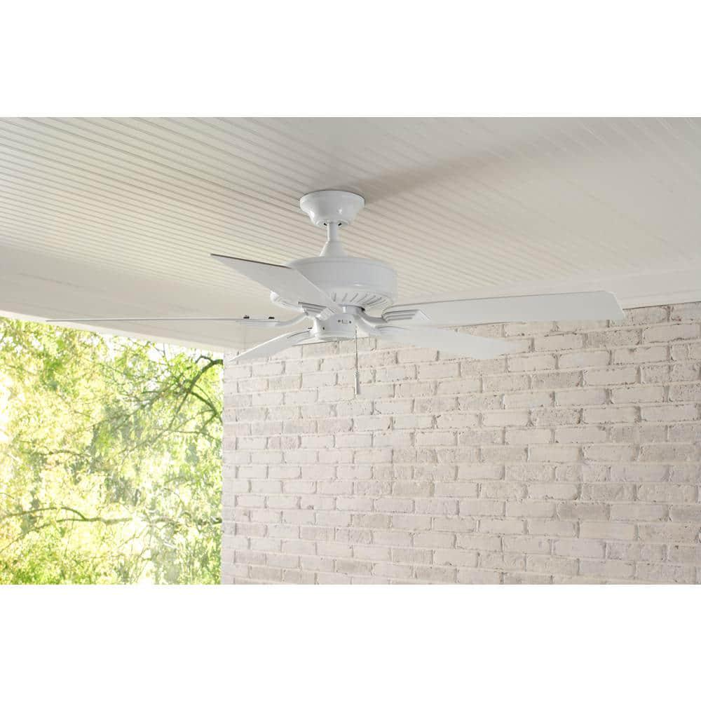 Hampton Bay Barrow Island 52 in IndoorOutdoor White Ceiling fan