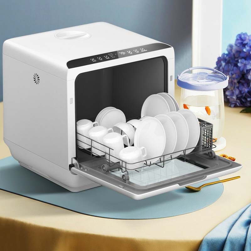 Portable Dishwasher Countertop Dishwashing Machine Hot Air Drying with 5L Water Tank & 5 Washing Modes