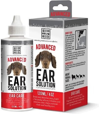 RELIQ Advanced Dog and Cat Ear Solution， 4-oz bottle