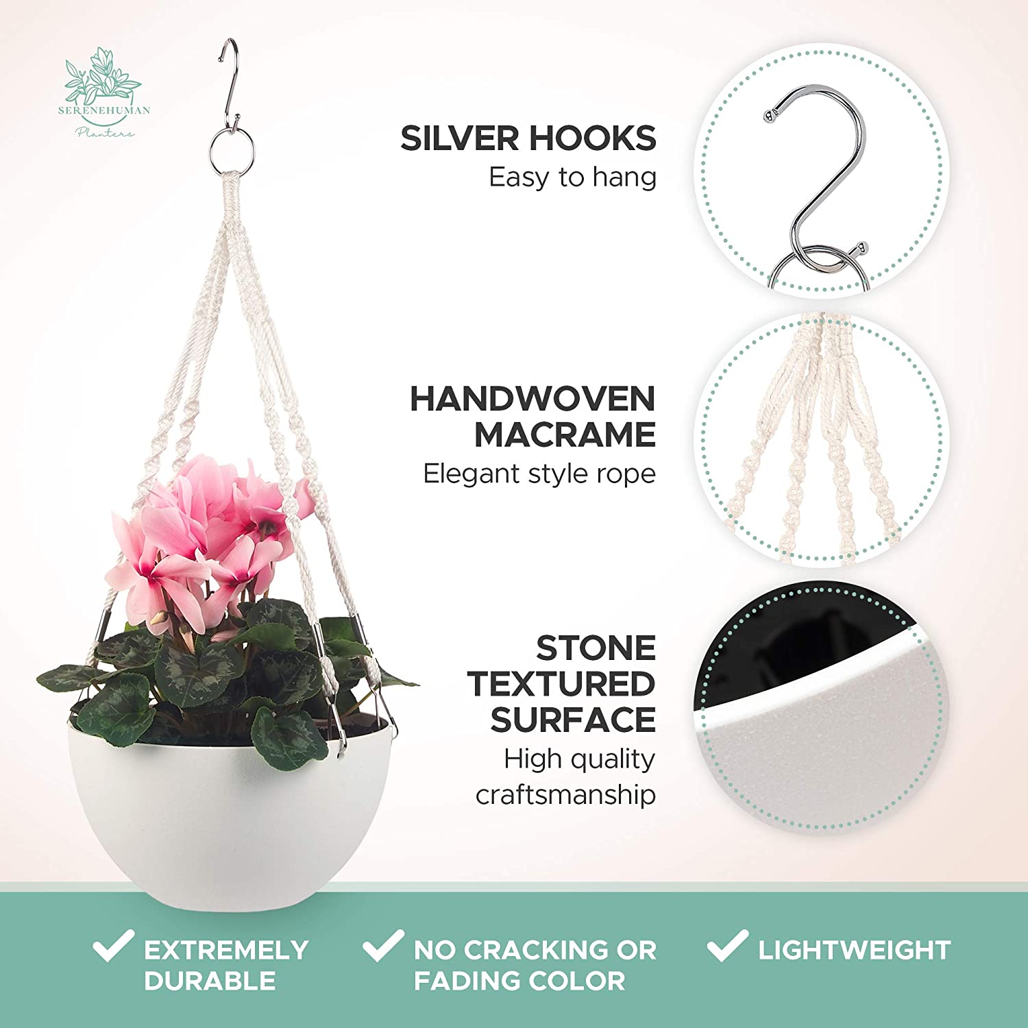 2X Self Watering Hanging Planters (10