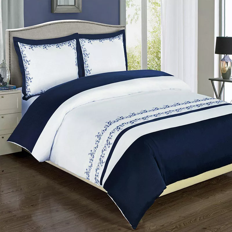 Amalia 3-PC Cotton Embroidered Duvet Cover Set