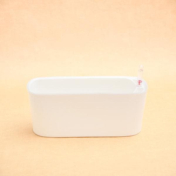 12 inch (30 cm) GW 04 Self Watering Rectangle Plastic Planter (White)