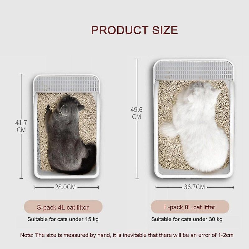 Semi closed pet cat litter box