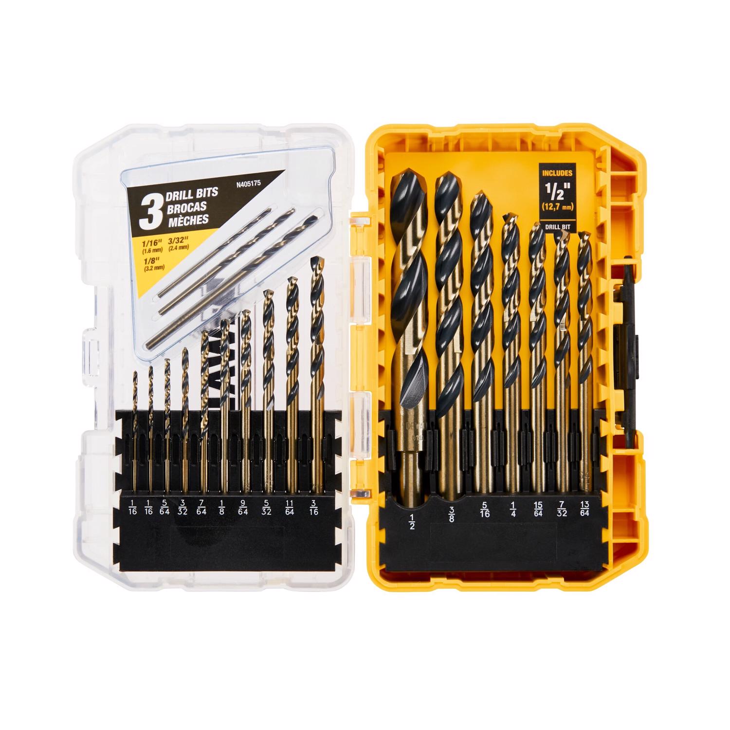 DW BLACK \u0026 GOLD High Speed Steel Pilot Point Drill Bit Set 20 pc