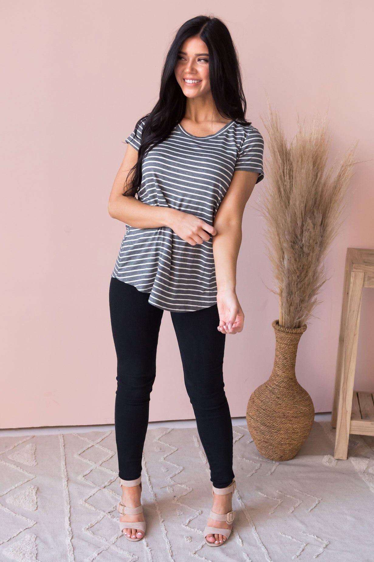 Casual Stripes Modest Tee