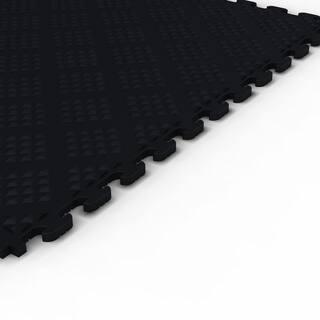 Norsk Multi-Purpose Black 18.3 in. x 18.3 in. PVC Garage Flooring Tile with Raised Diamond Pattern (6-Pieces) NSMPRD6BLK