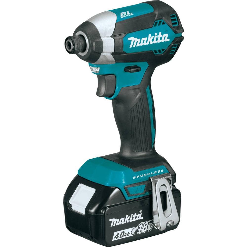 Makita 18V LXT Lithium-Ion Brushless Cordless 2-Pc. Combo Kit (4.0Ah) with bonus 3/8 in./1/4 in. 18V LXT Square Drive Ratchet XT269M-XRW01Z