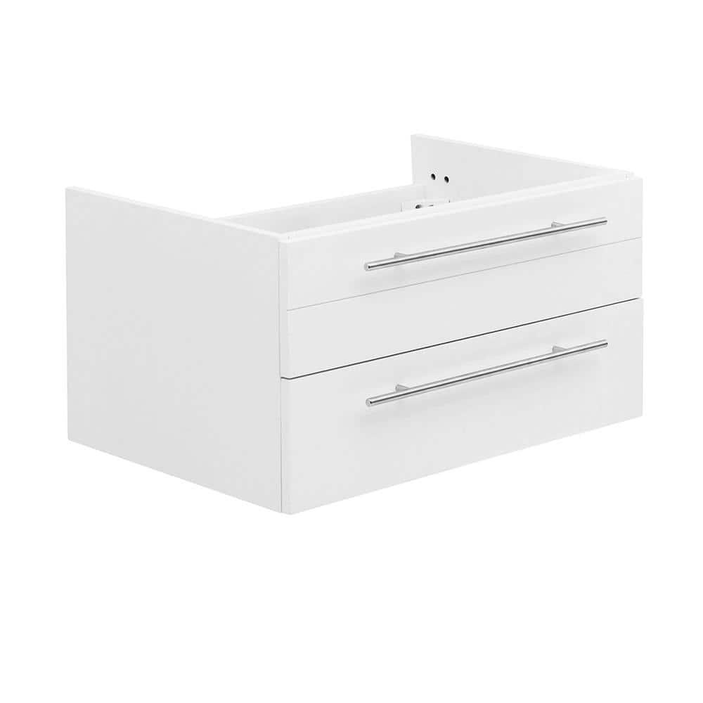 Fresca Lucera 30 in W Wall Hung Bath Vanity Cabinet Only in White