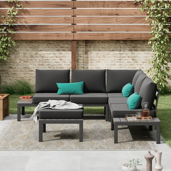 Corvus Fox Bay Aluminum Outdoor 6piece Sectional Sofa Set