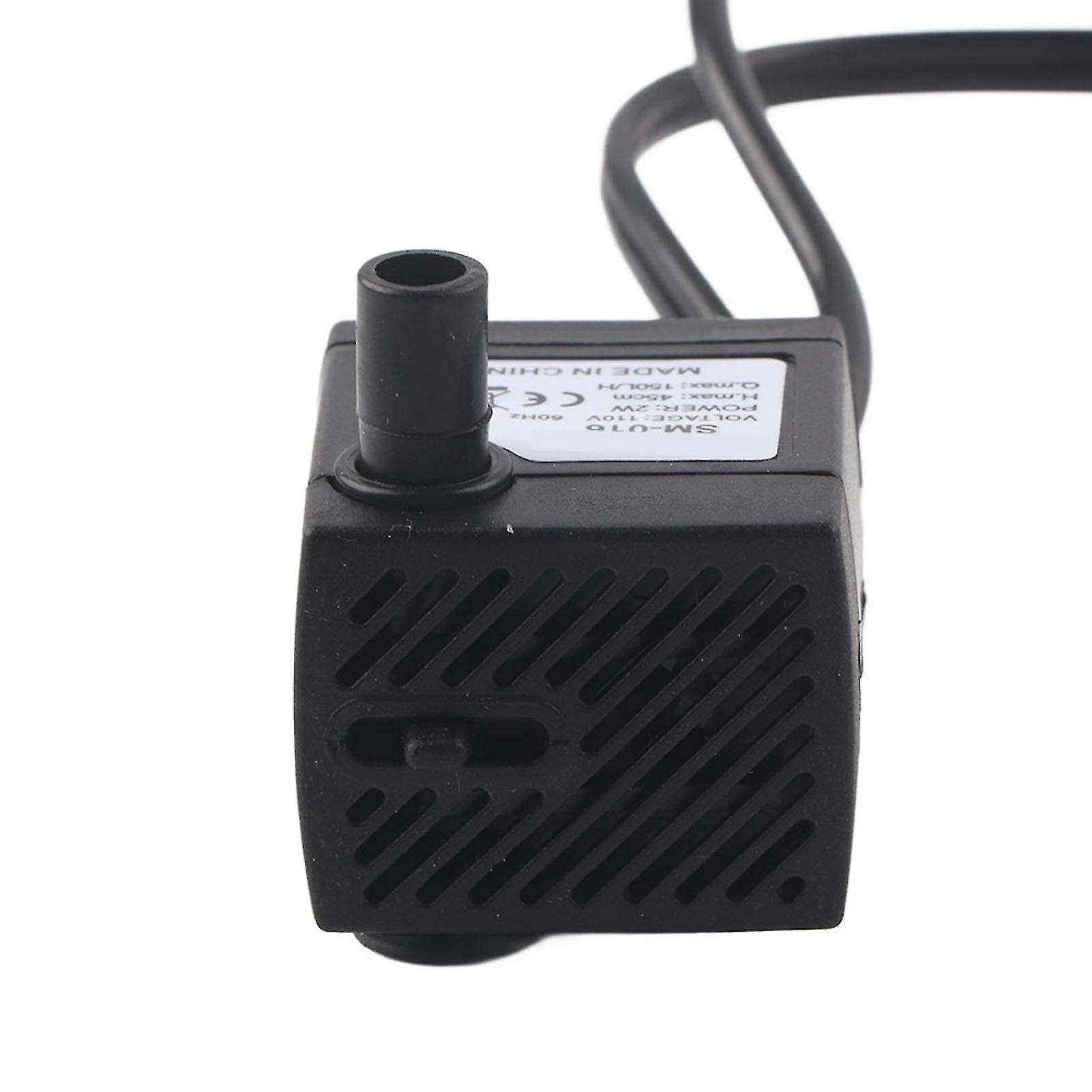 2W Ultra Quiet Submersible Water Pump with LED Light Fish Pond Aquarium Tank Fountain US Plug