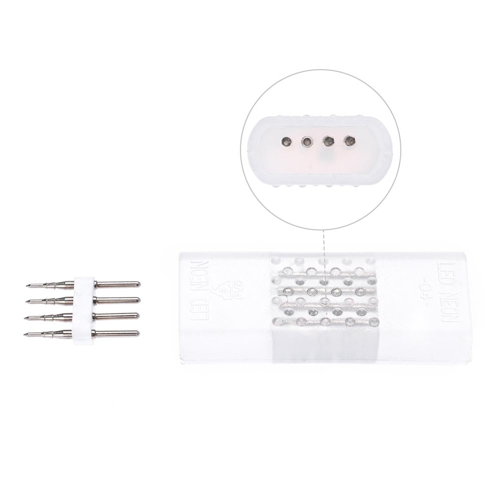 DELight LED Neon Splice Kit 4-Wire Connectors & Pins 10-Set 22x9mm