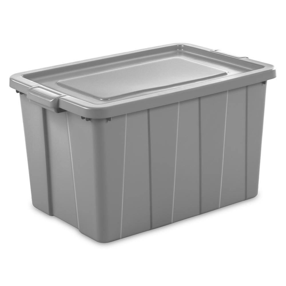 Sterilite Tuff1 30 Gal. Plastic Storage Tote Container Bin with Lid (4-Pack) 4 x 16796A04