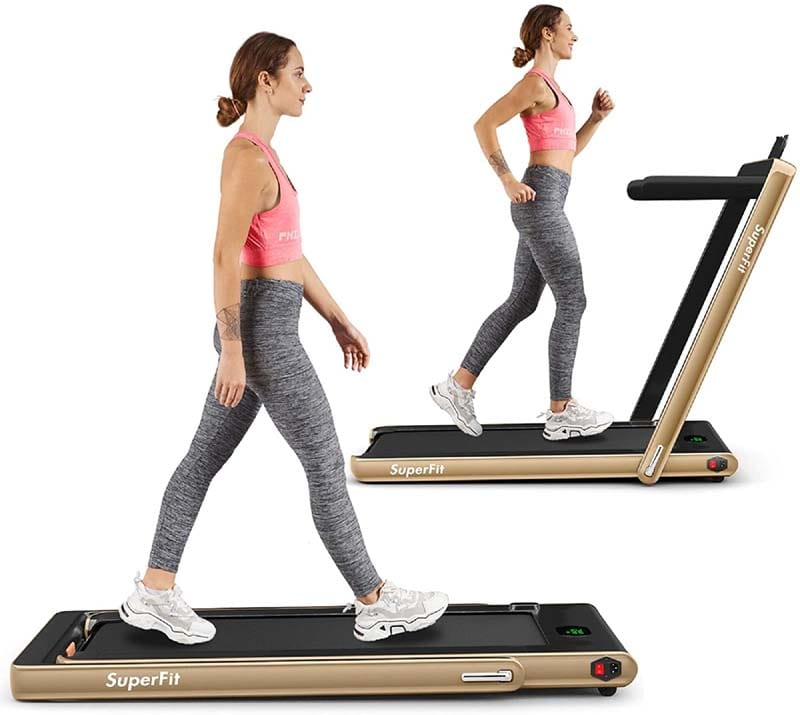 2 in 1 Folding Electric Treadmill for Home Gym, 2.25HP Under Desk Treadmill, Portable Walking Running Machine with Bluetooth Speaker