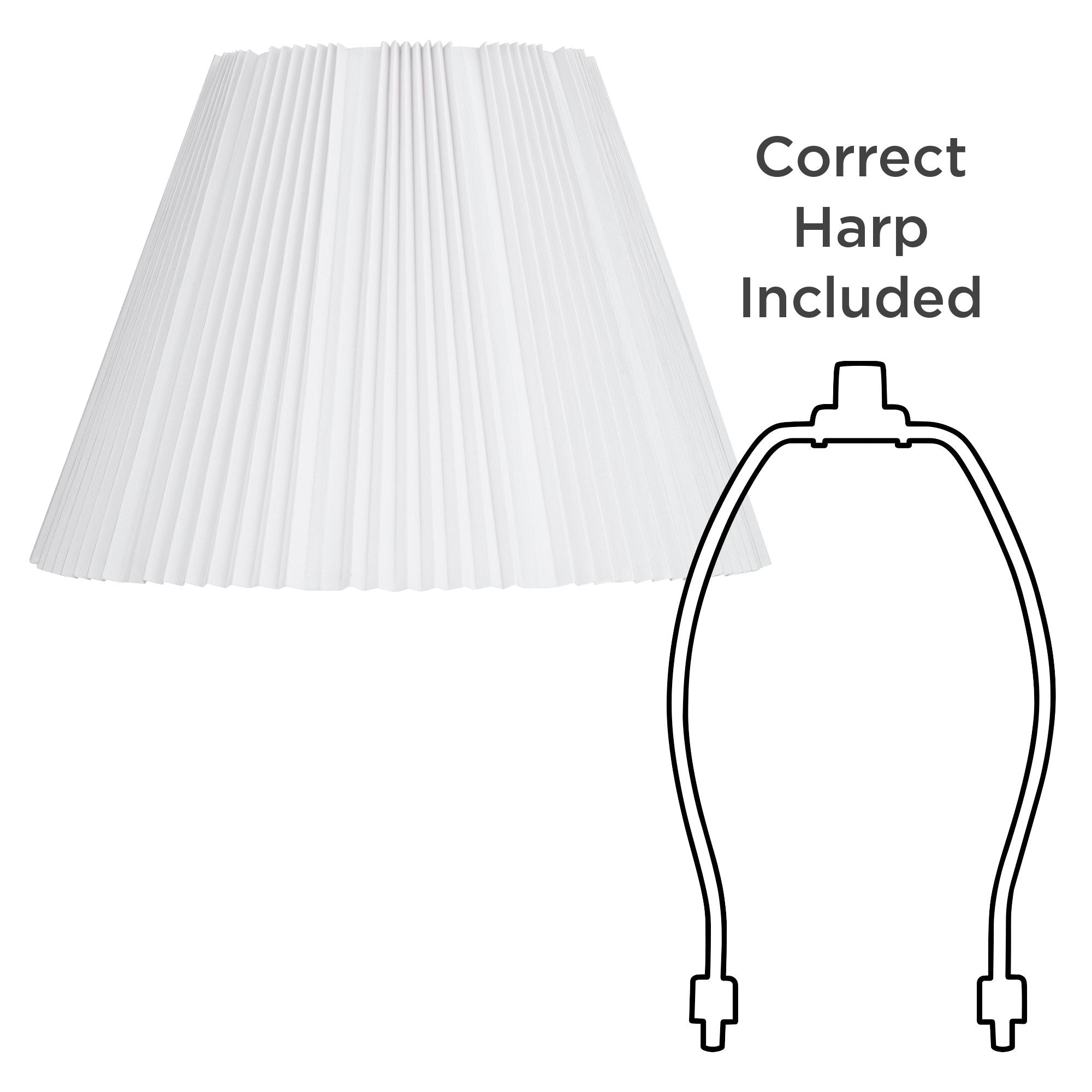 Springcrest Collection Hardback Knife Pleated Empire Lamp Shade White Large 9