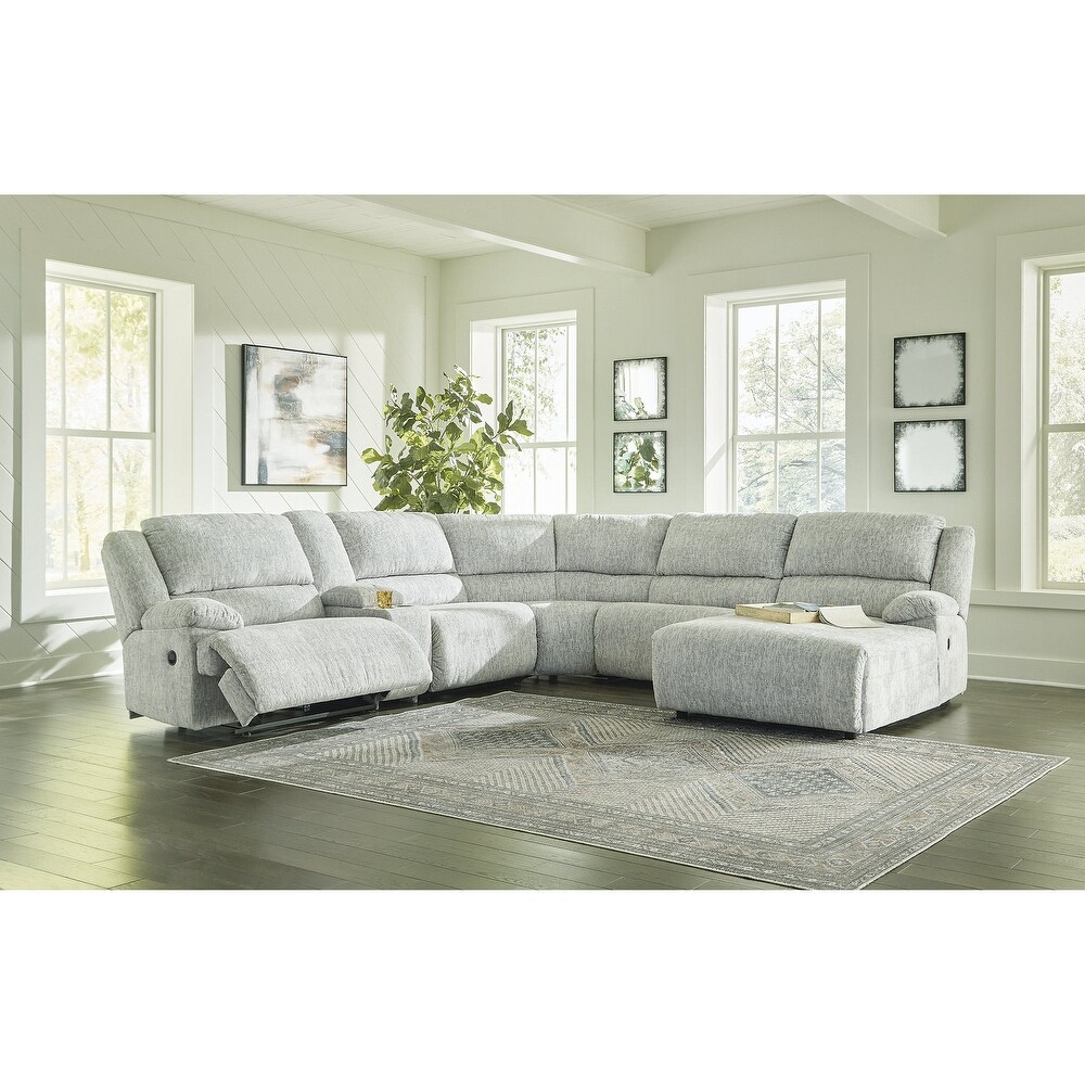 Signature Design by Ashley McClelland Gray 6 Piece Reclining Sectional with Chaise   165\