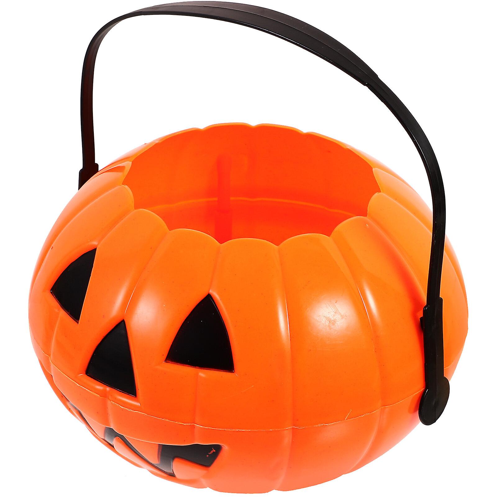 Plastic Handheld Candy Holder Halloween Pumpkin Bucket For Party Candy Bucket