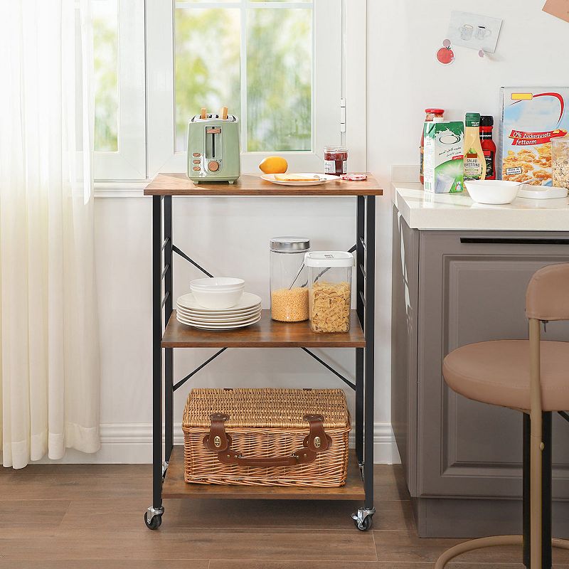 Kitchen Baker’s Rack， Microwave Oven Stand Storage Cart， 3-Tier Serving Cart