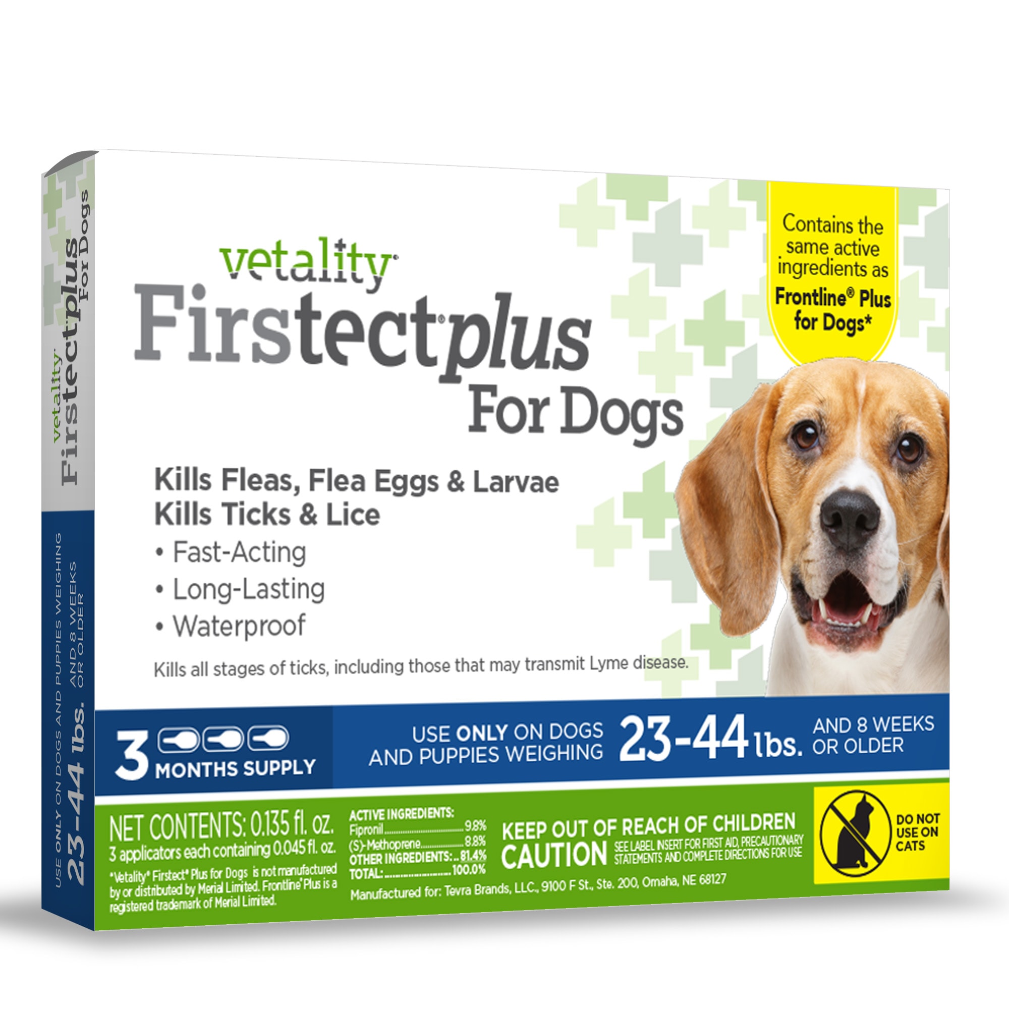 Vetality Firstect Plus for Dogs 23-44 lbs.， 3 Dose