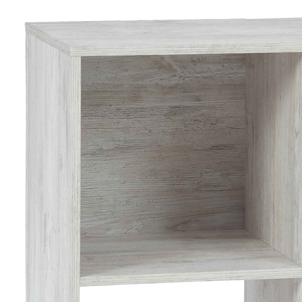 Benzara BM227055 4 Cube Wooden Organizer with Grain Details  Washed White   Farmhouse   Bookcases   by Homesquare  Houzz