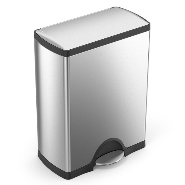 Simplehuman 50l Rectangular Step Trash Can Brushed Stainless Steel