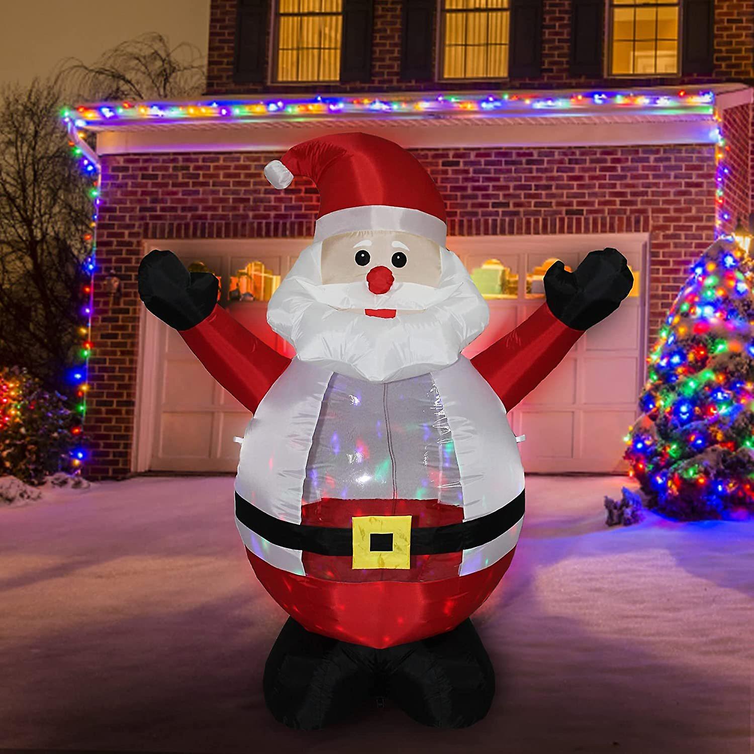 6ft Santa Claus Open Arms Christmas Inflatable Decorations Outdoor Indoor Holiday Decorations， Blow Up Lighted Yard Lawn Decor