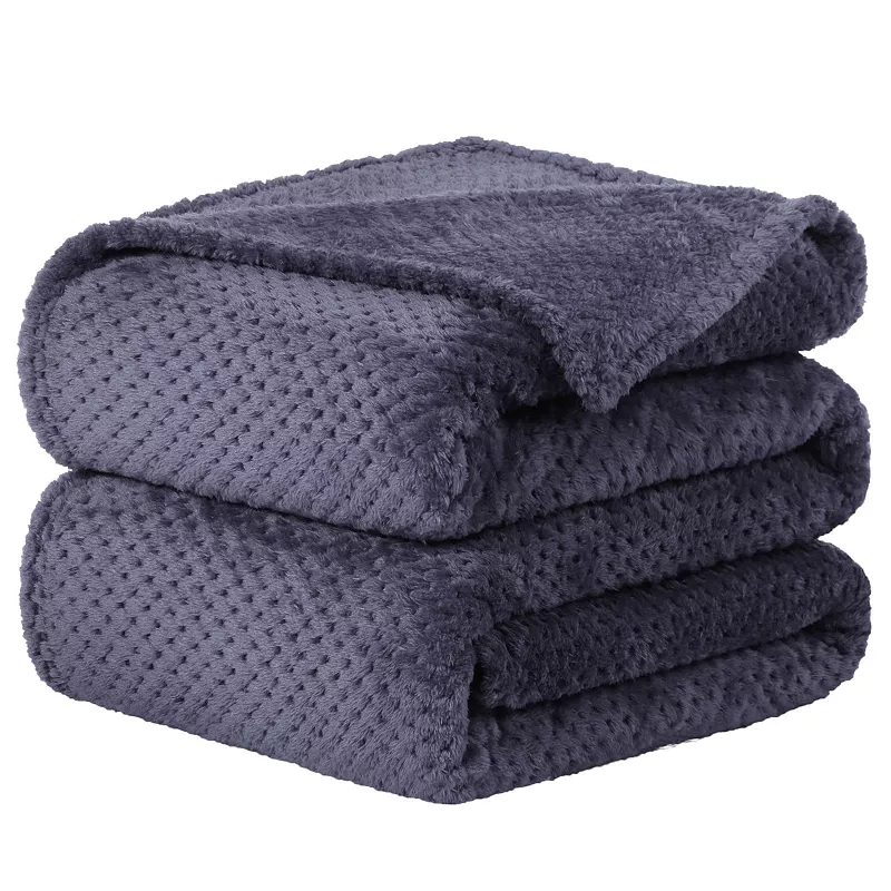 Soft Mesh Flannel Fleece Blanket Plush Full/Queen 78x90