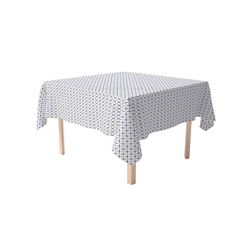 Square Tablecloth， 100% Cotton， 60x60， Criss Cross Pattern