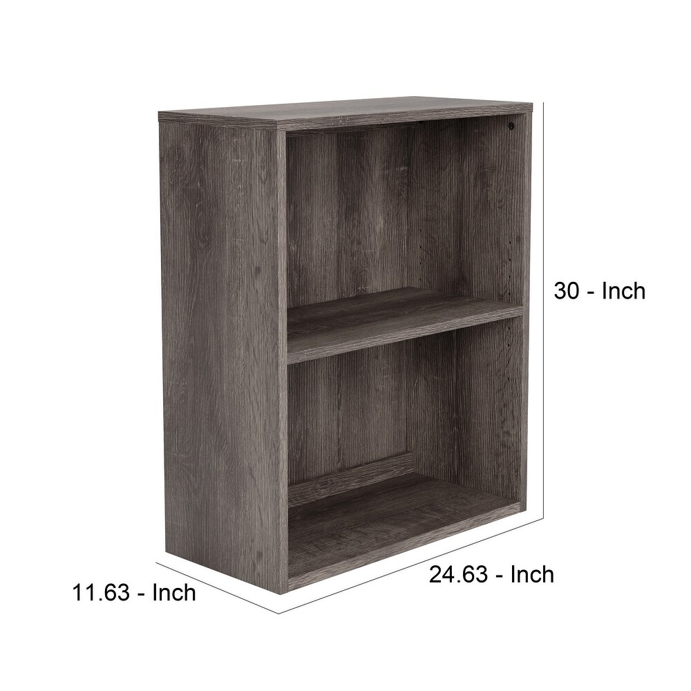 Small Bookcase with 1 Adjustable Shelf  Taupe Brown