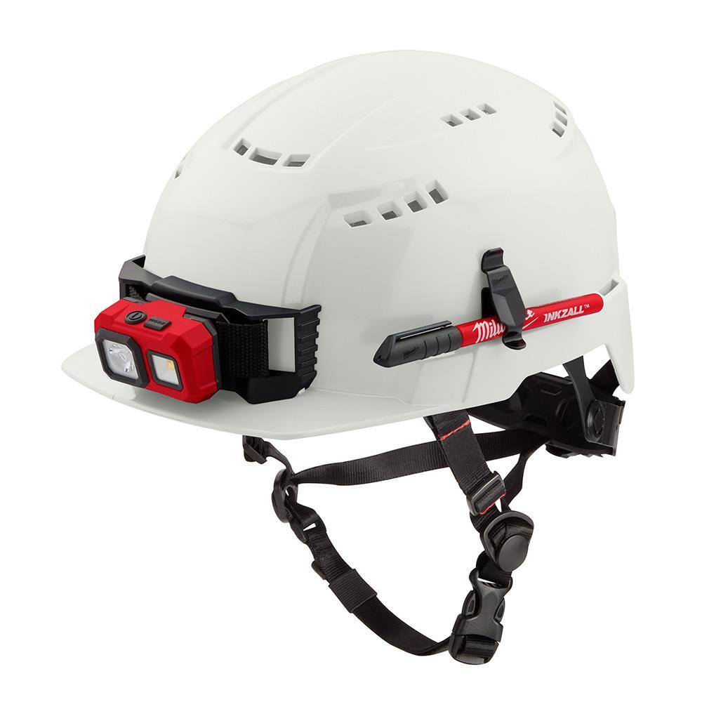 MW BOLT White Type 2 Class C Front Brim Vented Safety Helmet with Smoke Full Face Shield 48-73-1320-48-73-1425