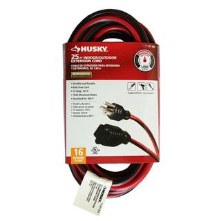 Husky 25 ft. 163 Medium-Duty IndoorOutdoor Extension Cord Red and Black HD#791-980