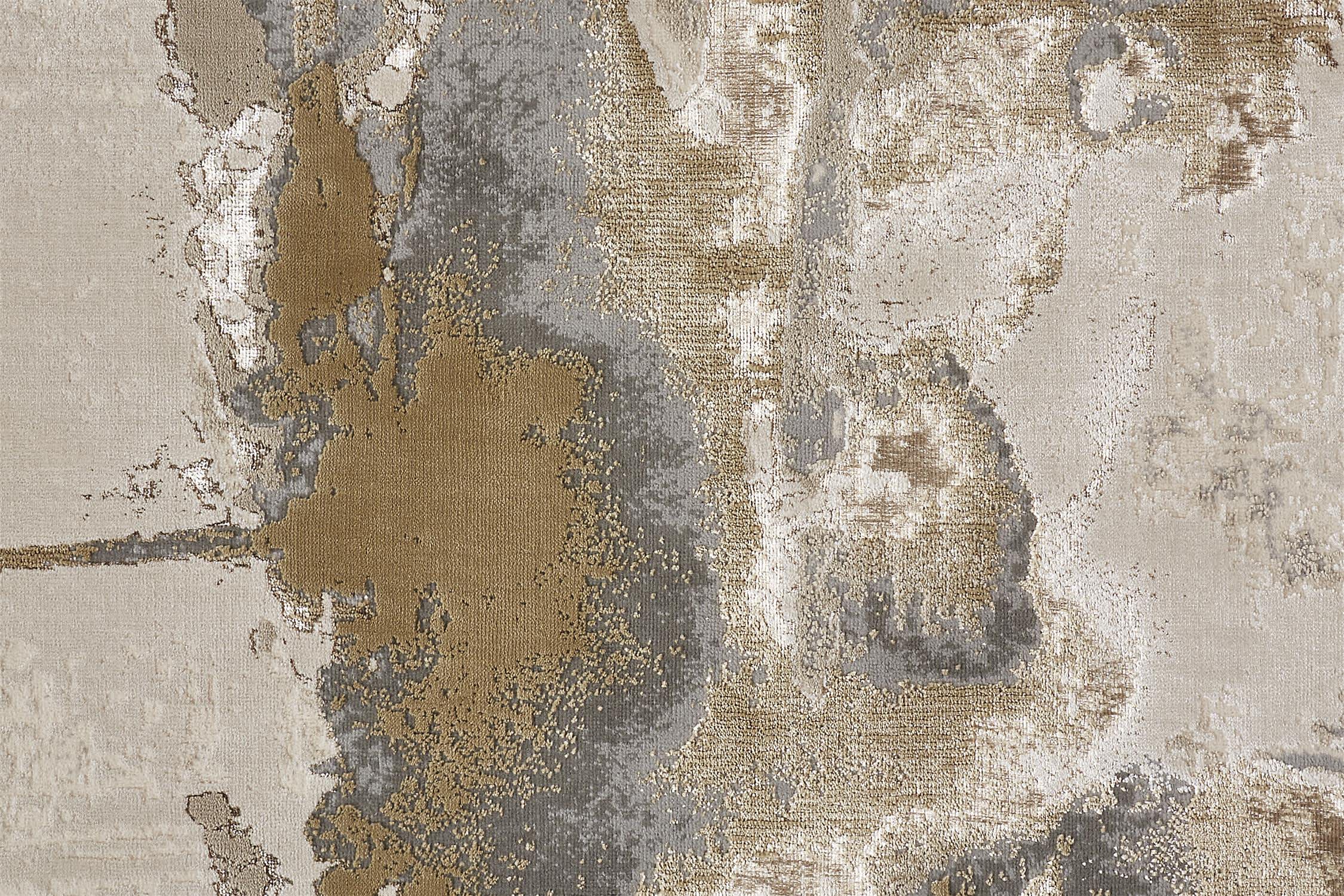 Tripoli Modern Marble Rug, Beige/Gold/Gray, 1ft - 8in x 2ft - 10in Accent Rug