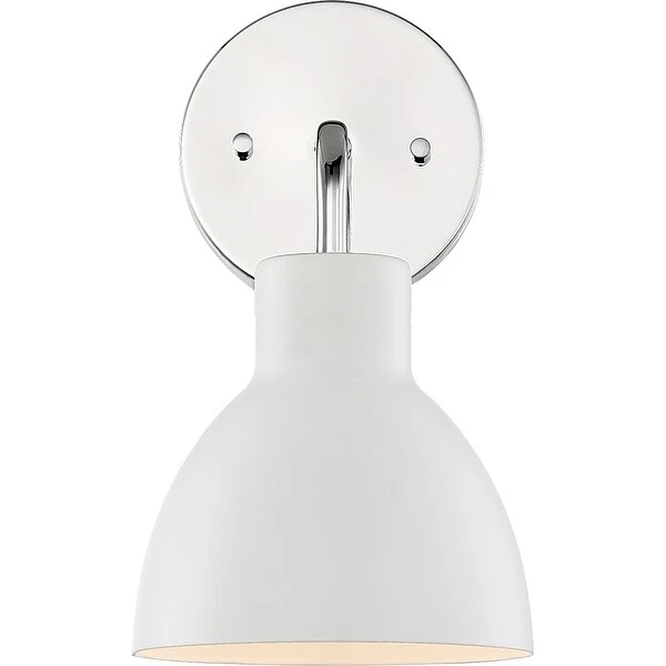 Sloan 1 Light VanityPolished Nickel and Matte White Finish