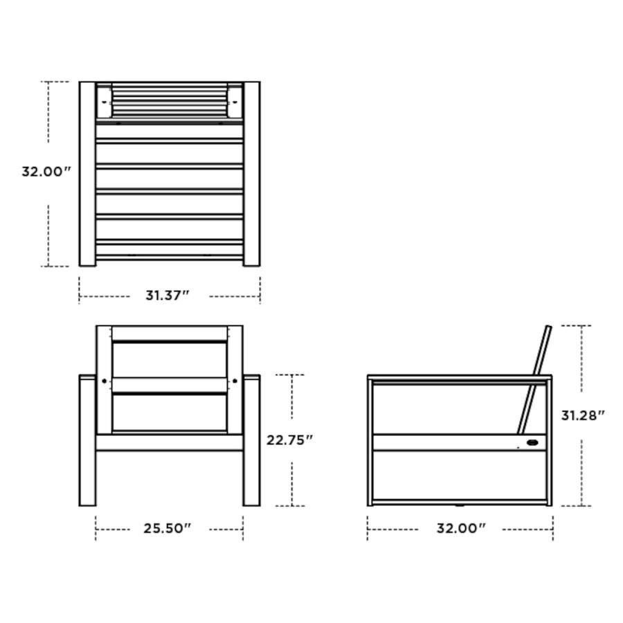 POLYWOOD EDGE Club Chair in White / Marine Indigo